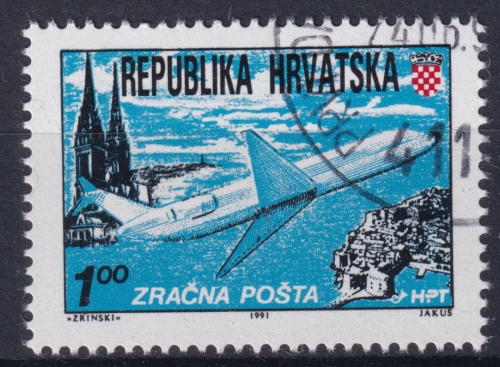 Kroatien 179 C O Flugpost Zagreb - Dubrovnik