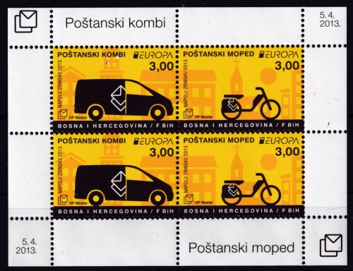 Bosnien-Herzeg. kroatisch Bl. 29 **, Europa: Postfahrzeuge