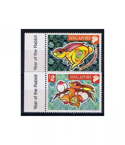 Singapur 931/32 ** Jahr des Hasen 1999