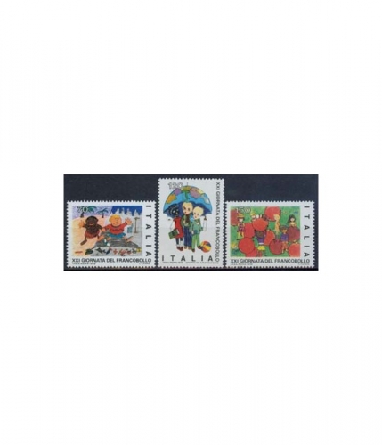 Italien 1679/81 ** Tag der Briefmarke: Kinderzeichnungen