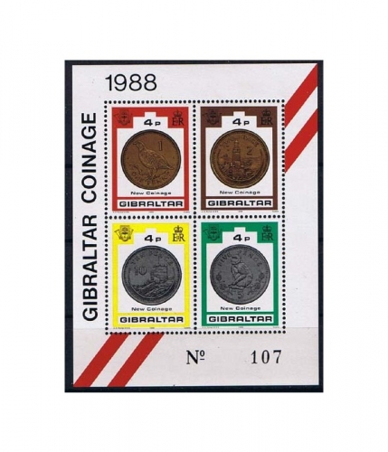 Gibraltar Block 13 ** Neue Münzen von 1988