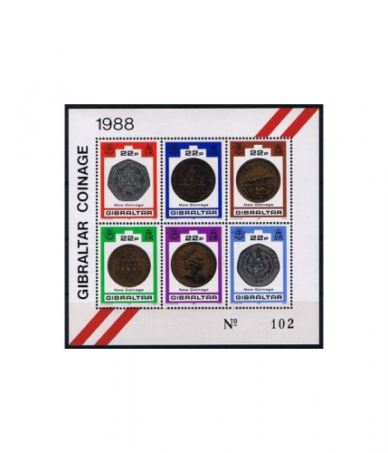Gibraltar Block 14 ** Neue Münzen von 1988
