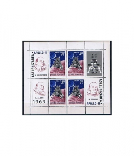 Rumänien Block 72 ** Erste bemannte Mondlandung - Apollo 11
