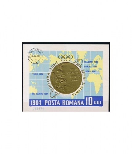 Rumänien Block 59 O Rumänische Goldmedaillengewinner bei den Olympischen Spielen
