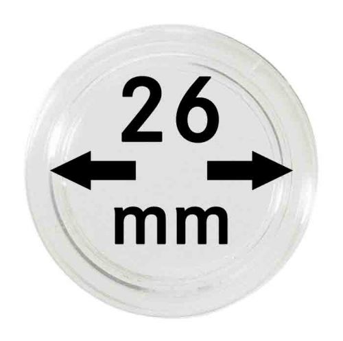 Lindner Münzkapsel 26 mm, Packung mit 10 Stück Neu