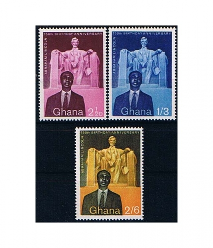 Ghana 39/41 ** 150. Geburtstag von Abraham Lincoln