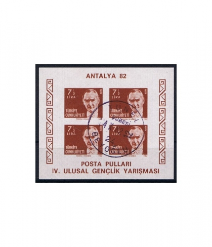 Türkei Block 22 B O Nationale Jugend-Briefmarkenausstellung ANTALYA 82