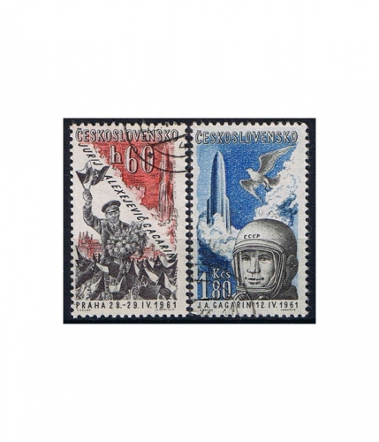 Tschechoslowakei 1280/81 O 1. Start eines bemannten sowjetischen Raumschiffes