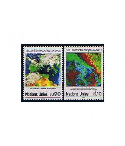 UNO Genf 176/77 ** 25 Jahre Weltwetterwacht: Satellitenaufnahmen