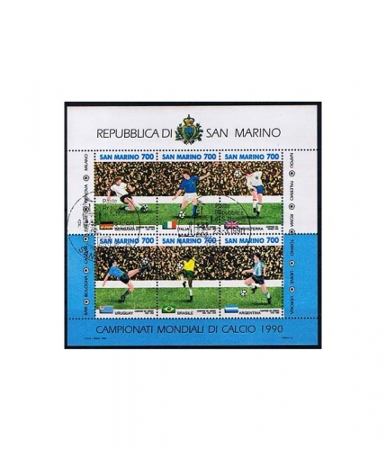 San Marino Block 13 O Fußball-Weltmeisterschaft in Italien