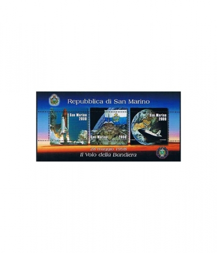 San Marino Block 24 ** Staatsflagge San Marinos im Weltraum