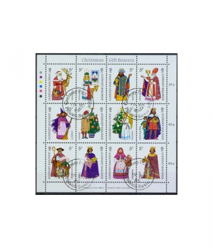 Guernsey 340/51 Zd-Bogen O Weihnachten: Weihnachtliche Geschenküberbringer