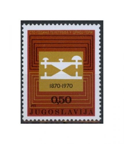 Jugoslawien 1396 ** 100 Jahre Telegraphie in Montenegro