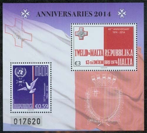 Malta MiNr. Bl. 60 **, 50 Jahre Unabhängigkeit Maltas