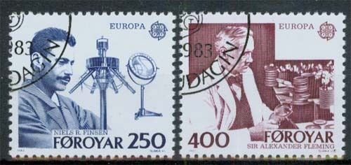Färöer MiNr. 84/85 O, Europa 1983, gestempelt