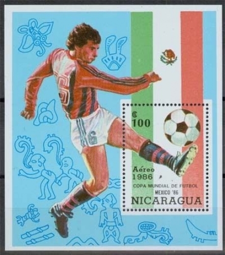 Nicaragua Bl. 167 **, Fußball-Weltmeisterschaft Mexiko 1986
