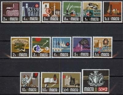 Malta MiNr. 457/71 **, Freimarken: Zeitgenössische Lebensaussichten, 1973