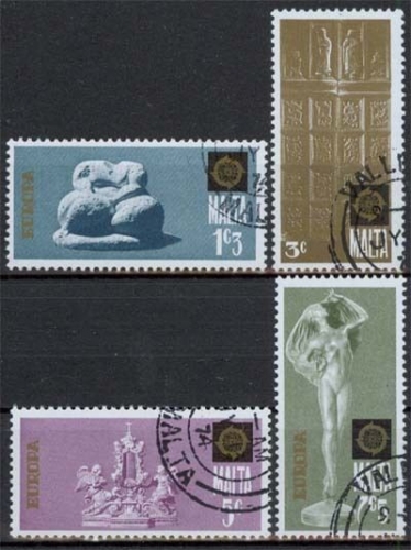 Malta MiNr. 493/96 O, Europa: Skulpturen, 1974, gestempelt