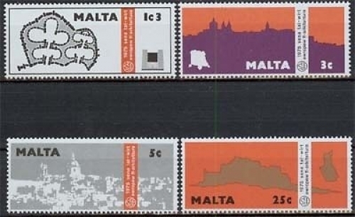 Malta MiNr. 514/17 **, Europäisches Denkmalschutzjahr, 1975
