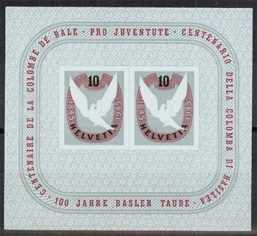 Schweiz MiNr. Bl. 12 **, 100 Jahre Basler Taube