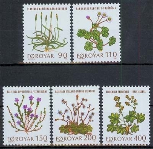 Färöer MiNr. 48/52 **, Feldblumen