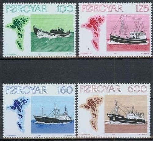 Färöer MiNr. 24/27 ** Fischerei-Schiffe