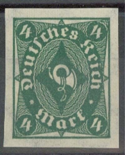 Deutsches Reich MiNr. 226 U ** Freimarke Posthorn, ungezähnt