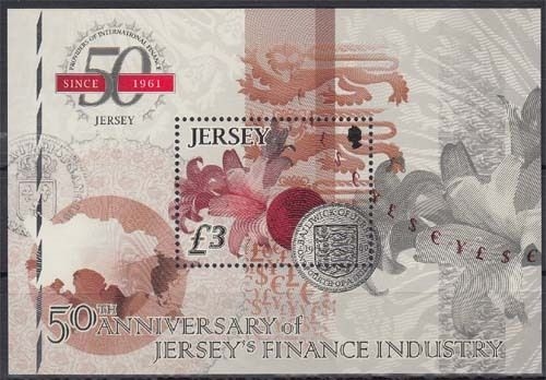 Jersey MiNr. Bl. 96 ** 50 Jahre internationaler Finanzplatz Jersey