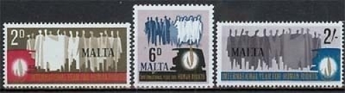 Malta MiNr. 370/72 **, Internationales Jahr der Menschenrechte