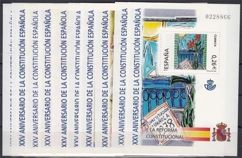 Spanien MiNr. Bl. 123/132** 25 Jahre neue spanische Verfassung