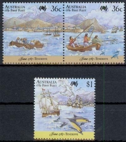 Australien MiNr. 1033/35 **, 200 Jahre Kolonisation von Australien (VII)