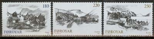 Färöer MiNr. 72/74 **, Färingische Dörfer