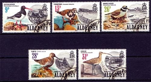 Alderney MiNr. 13/17 O, Seevögel