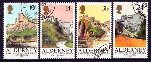 Alderney MiNr. 28/31 O, Festungen von Alderney