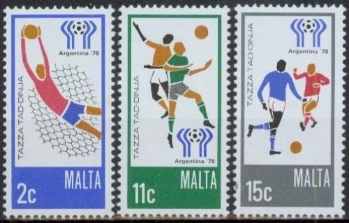 Malta MiNr. 571/73 **, Fußballweltmeisterschaft, Argentinien, 1978