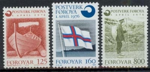 Färöer MiNr. 21/23 ** Färöisches Postwesen