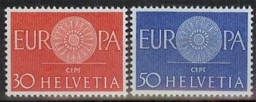 Schweiz MiNr. 720/21 **, Europa 1960, Wagenrad