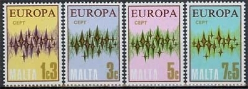 Malta MiNr. 450/53 **, Europa 1972, Sterne