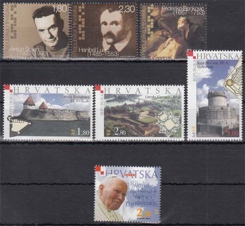 Kroatien MiNr. 648/50 + 653/55 + 656 **