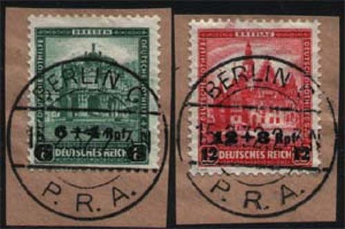 D.Reich 463/64 Briefstück, Versandstellen Stempel