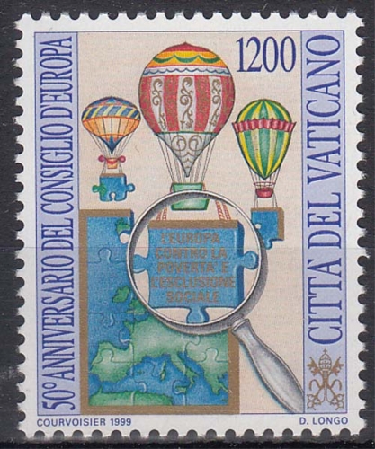 Vatikan MiNr. 1302 ** 50 Jahre Europarat