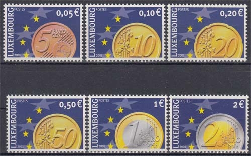 Luxemburg MiNr.1544/49 ** Euro-Münzen