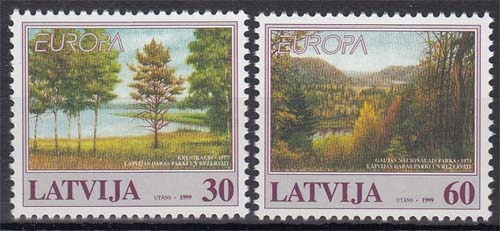 Lettland MiNr. 496/97 ** Naturschutzgebiete: Europa