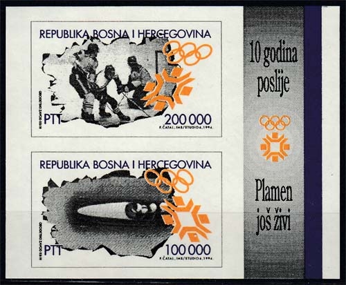 Bosnien-Herzeg. Block 1 ** 10. Jahrestag der Eröffnung der Olym. Winterspiele