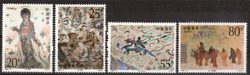 China MiNr. 2440/43 **, Wandmalereien aus den Magao-Grotten, Dunhung (IV)