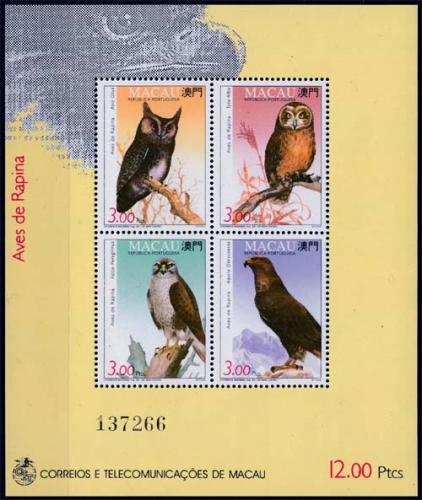Macau MiNr. Bl. 22 **, Raubvögel