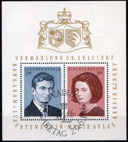 Liechtenstein Block 7 O, Hochzeit, gestempelt