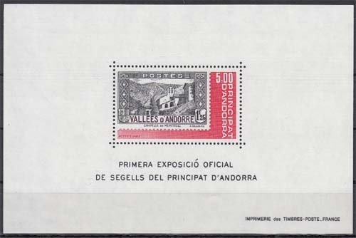 Andorra franz. MiNr. Bl. 1 ** Nationale Briefmarkenausstellung