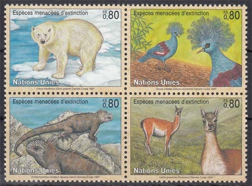 UNO Genf MiNr. 305/08 ** Gefährdete Arten: Fauna