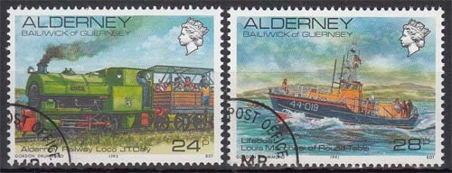 Alderney MiNr. 59/60 O Freimarken: Ansichten in Alderney